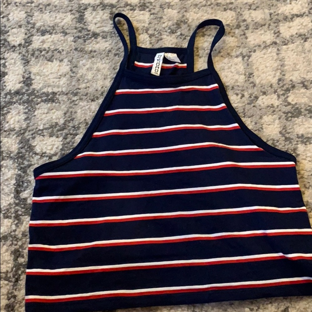 Divided H&M red, blue and white crop top